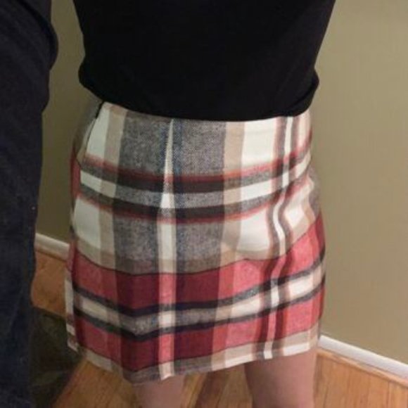 Multi color Plaid Print Bodycon mini Skirt red - Picture 11 of 12